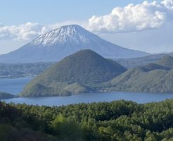 昭和新山を目の当たりにして　ビックリ！